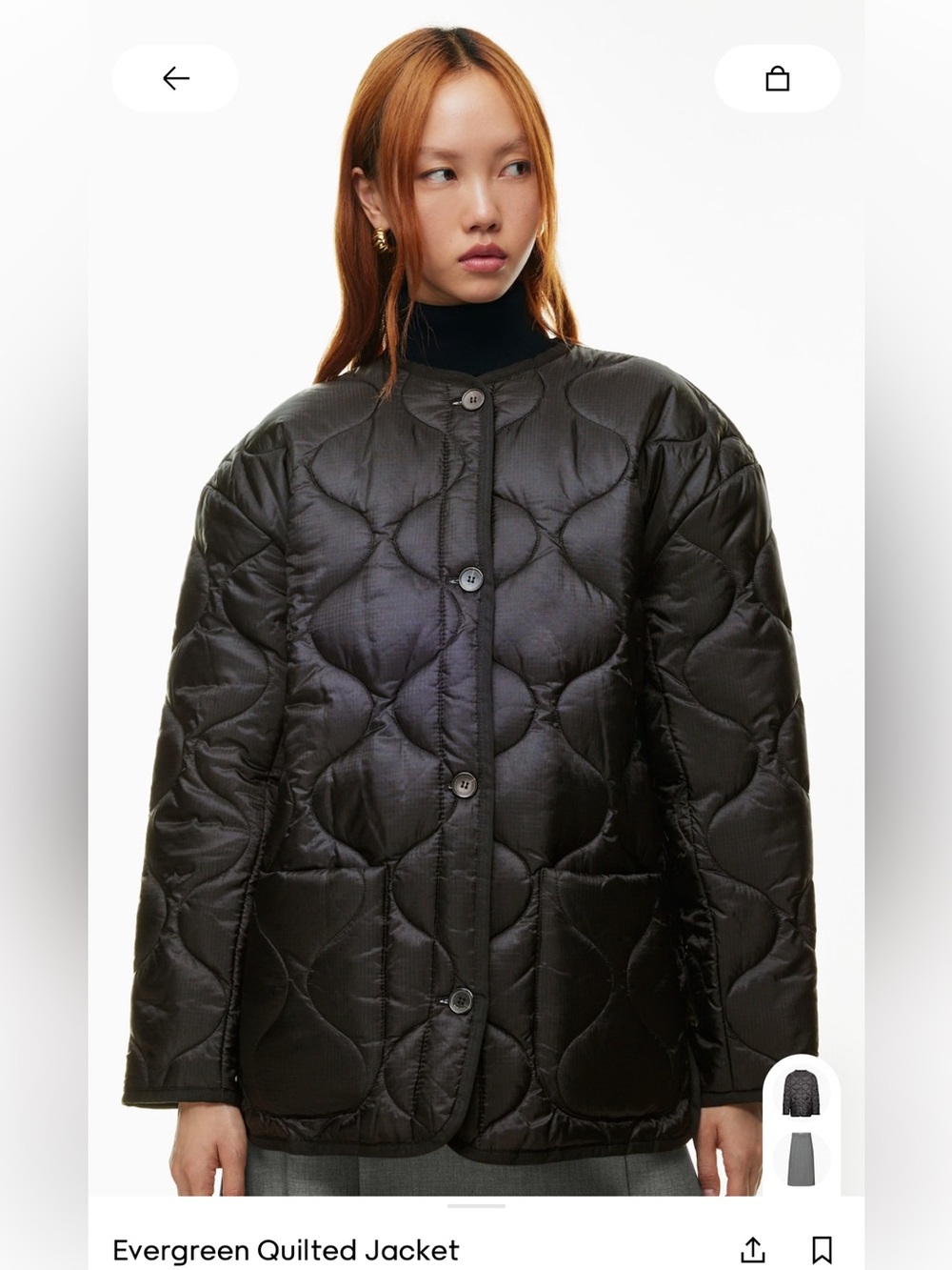 Like new - worn once! Evergreen Quilted Jacket - Black, Xxs fits like Small